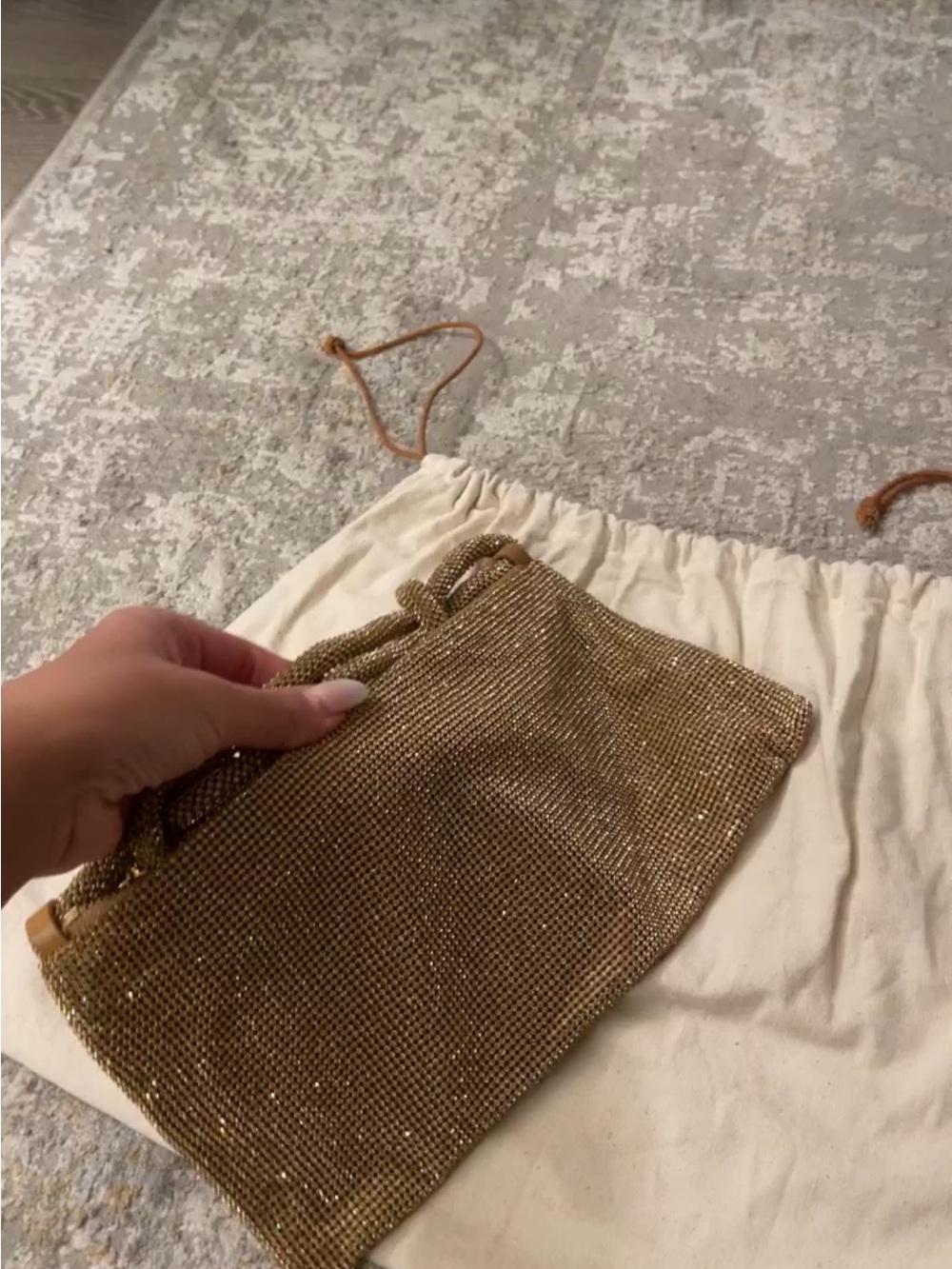 cult gaia Gold Crystal-Embellished Knotted Shoulder Hobo - Picture 2 of 7
